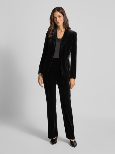 Christian Berg Woman Selection Flared fit stoffen broek van fluweel met siernaden Zwart - 1