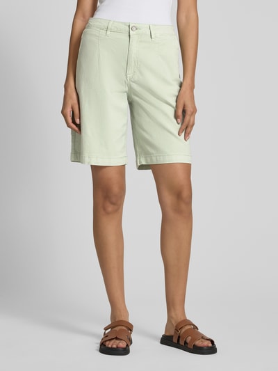 Buena Vista Wide leg korte chino's met steekzakken Rietgroen - 4