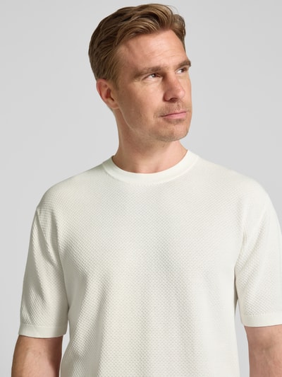 Drykorn Gebreid shirt met structuurmotief, model 'Derico' Offwhite - 3