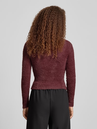 Only Slim fit gebreide pullover, model 'VIOLA' Bordeaux - 5