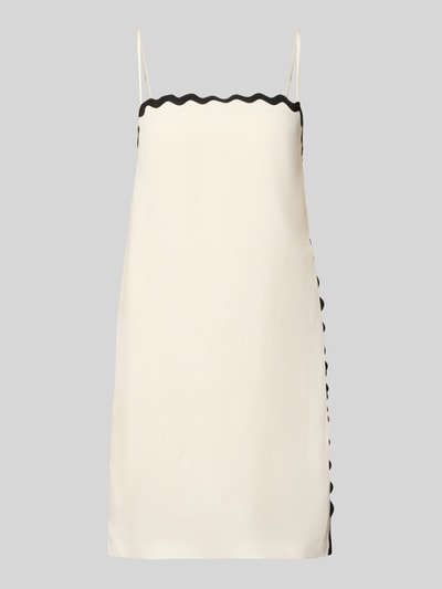 Produktfoto, Leicht ausgestelltes Minikleid aus Lyocell-Leinen-Mix Modell 'KABARU' von HUGO in Two Tone Optik, Mini-Länge, Kontraststreifen