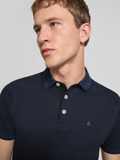 JACK & JONES Slim Fit Poloshirt mit Viskose-Anteil Modell 'Paulos' Marine 3