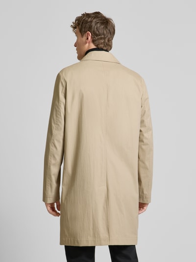 BOSS Lange jas met strookzakken, model 'Clark' Beige - 5