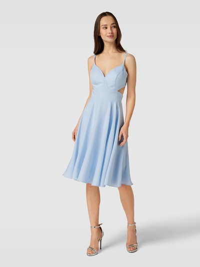 Luxuar Cocktailkleid mit Cut Out Hellblau 1