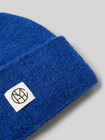 MSCH Copenhagen Czapka beanie z domieszką wełny z alpaki z naszywką z logo Królewski niebieski melanż 2