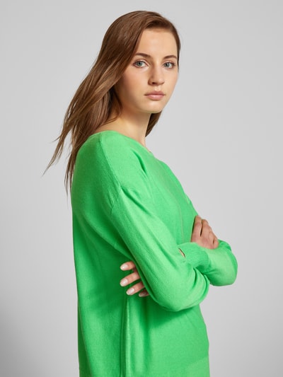 Esprit Gebreide pullover van viscosemix met ronde hals Neon groen - 3