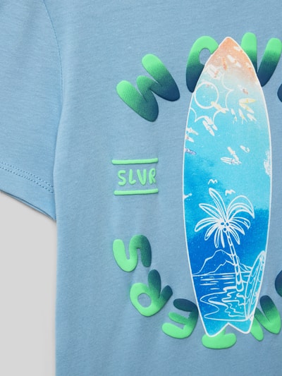 s.Oliver RED LABEL T-shirt o kroju regular fit z czystej bawełny Jasnoniebieski 2