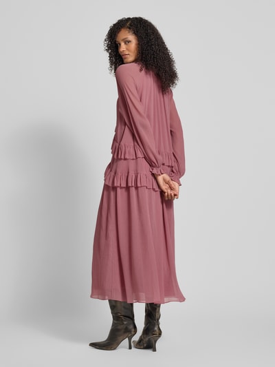 Jake*s Collection Midi-jurk van chiffon met volants Oudroze - 5