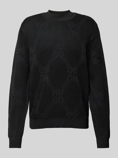 HUGO Gebreide pullover met ronde hals, model 'Sylor' Zwart - 2