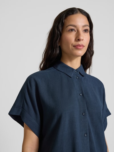 Selected Femme Bluzka o kroju relaxed fit z mieszanki wiskozy i lnu model ‘VIVA’ Ciemnoniebieski 3