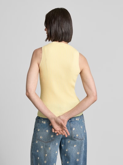 Mango Tanktop mit Leinen-Anteil Modell 'BUGAMBI' GELB 5