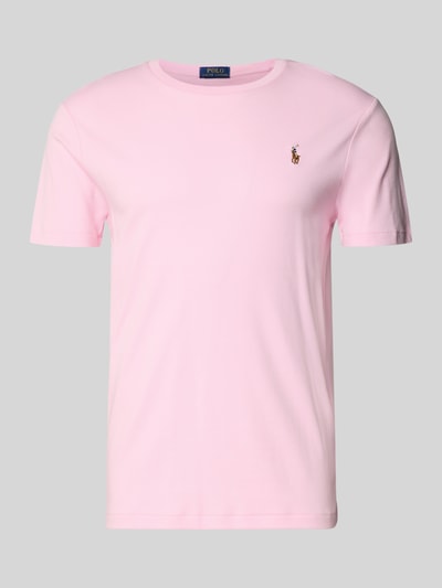 Produktfoto, Regular Fit T-Shirt aus reiner Baumwolle von Polo Ralph Lauren, Optik: Unifarben, Logo-Stitching, Rundhals, Kurzarm, Jersey.
