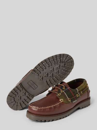 Barbour Schnürschuhe aus echtem Rindsleder Modell 'Deck' Dunkelbraun 4