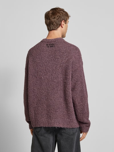 Review X MATW Oversized gebreide pullover met ribboorden Paars - 5