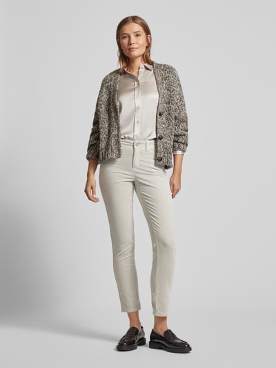 Cambio Slim fit corduroy broek in 5-pocketmodel, model 'PIPER' Lichtgrijs - 1