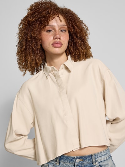 Only Relaxed fit overhemdblouse van viscosemix, model 'LARIS' Ecru - 3