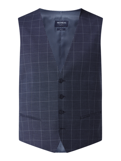 MCNEAL Slim fit gilet met rasterruit Marineblauw - 2