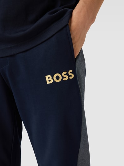 BOSS Sweatpants mit Logo-Print und elastischem Bund Dunkelblau 3