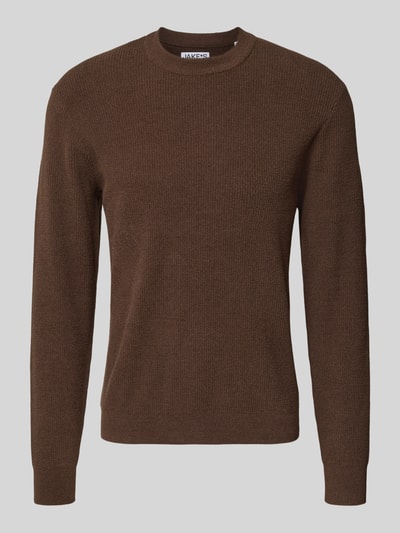 JAKE*S STUDIO MEN Gebreide pullover met ribboorden Chocoladebruin - 2