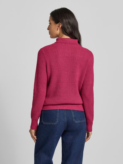Christian Berg Woman Sweter z dzianiny z kołnierzem Fuksjowy melanż 5