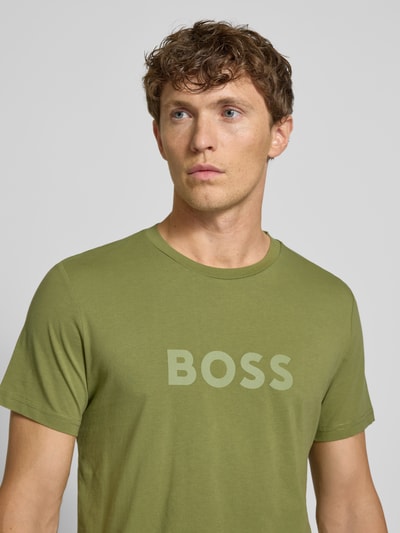 BOSS T-Shirt mit Label-Print Oliv 3