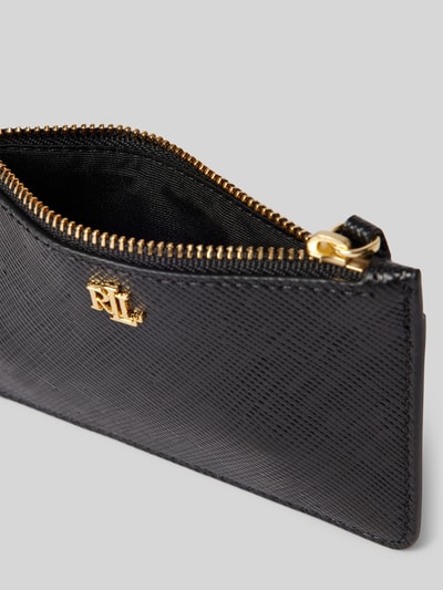 Lauren Ralph Lauren Pasjeshouder van runderleer met sleutelring en karabijnhaak Zwart - 3