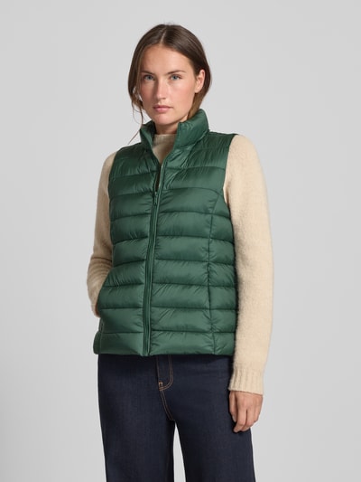 Jake*s Casual Gilet met opstaande kraag en ritszakken Donkergroen - 4