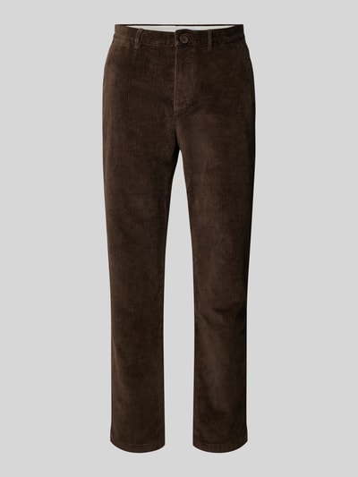 Knowledge Cotton Apparel Regular fit corduroy broek met steekzakken, model 'CHUCK' Donkerbruin - 2