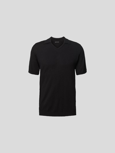 Roberto Collina Poloshirt mit Strukturmuster Black 2