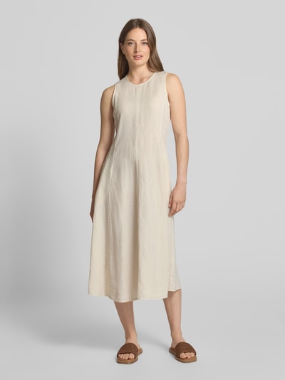 Marc O'Polo A-Linien Leinenkleid ohne Ärmel Sand 4