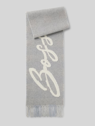 BOSS Orange Sjaal van wolmix met franjes, model 'CECY' Lichtgrijs - 2