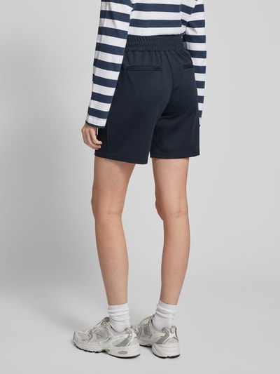 ICHI Regular fit sweatshorts met bandplooien, model 'Kate' Marineblauw - 5