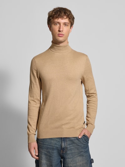 Blend Rollkragenpullover mit Label-Detail Modell 'BAGGE' Beige 4