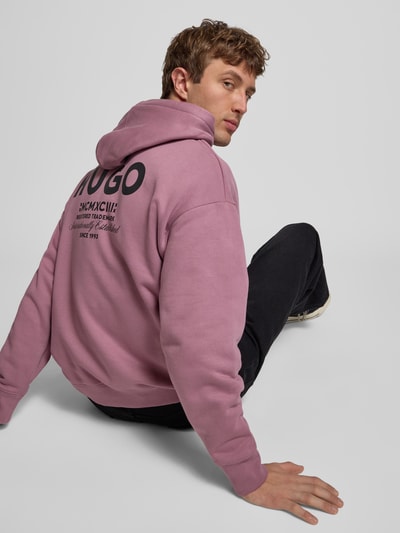 Hugo Blue Loose Fit Hoodie aus reiner Baumwolle Modell 'NAZARDO' Altrosa 3