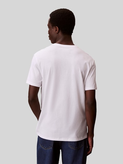 CK Calvin Klein Regular Fit T-Shirt mit Logo Print Weiss 4