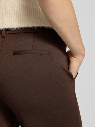 Soyaconcept Wide leg stoffen broek met paspelzak, model 'DANIELA' Chocoladebruin - 3