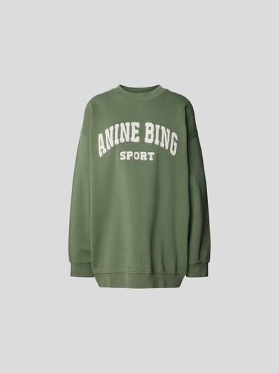 Anine Bing Sweatshirt mit Label-Stitching Khaki 2