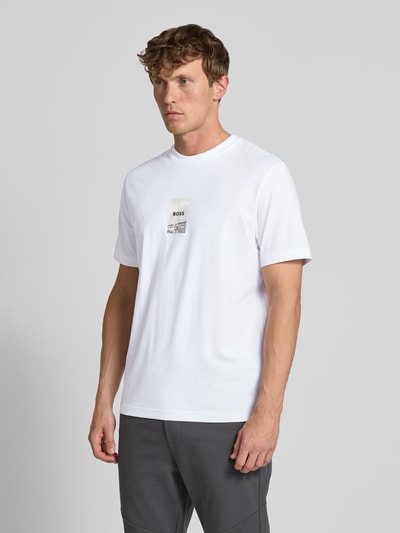 BOSS Green Regular Fit T-Shirt aus Baumwoll-Mix Weiss 4