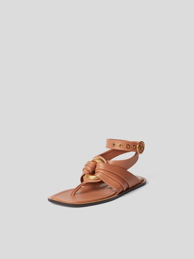 Etro Sandalen mit Label-Applikation Mittelbraun 2