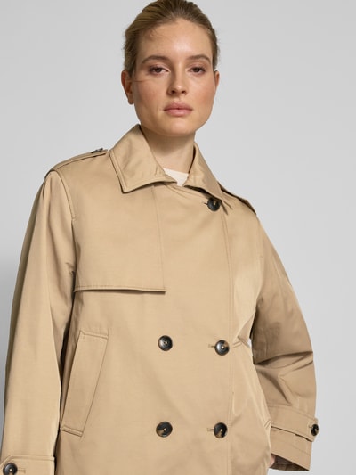 Jake*s Casual Trenchcoat mit Leistentaschen Sand 3