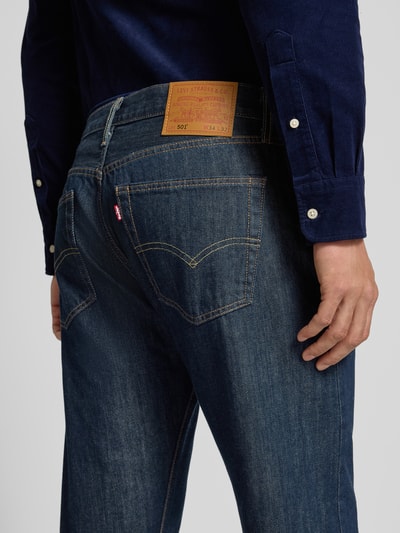 Levi's® Straight fit jeans met knoopsluiting  Donkerblauw - 3