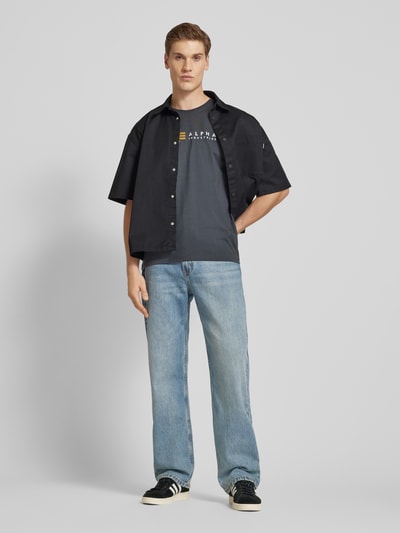 Alpha Industries T-shirt met labelprint Antraciet - 1