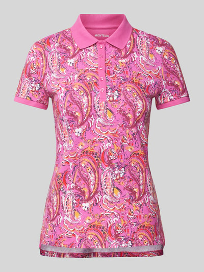 Montego Poloshirt met paisleymotief Felroze - 2