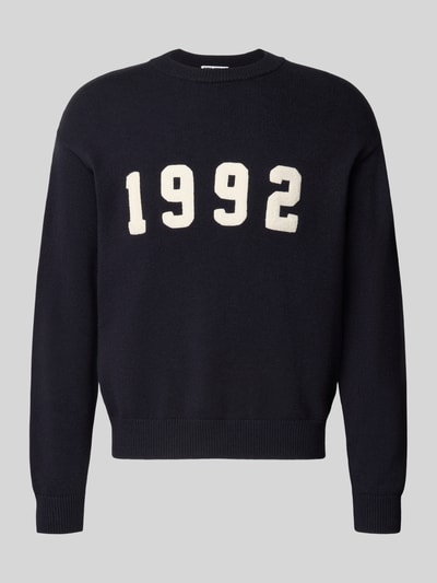 REVIEW Strickpullover mit gerippten Abschlüssen Marine 2