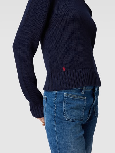 Polo Ralph Lauren Sweter z dzianiny z wyhaftowanym logo Granatowy 3