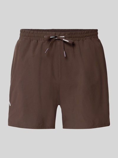 Productfoto, Shorts met elastische tailleband en steekzakken van Salomon in regular fit, bruin, met trekkoord en logo