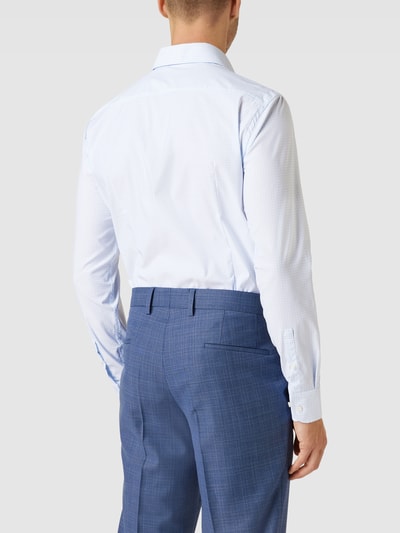 BOSS Slim Fit Slim fit zakelijk overhemd met all-over motief, model 'Hank' Bleu - 5