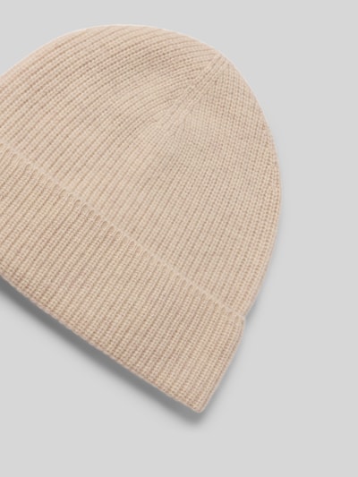 Christian Berg Woman Mütze aus reinem Kaschmir in Strick-Optik Beige Melange 2