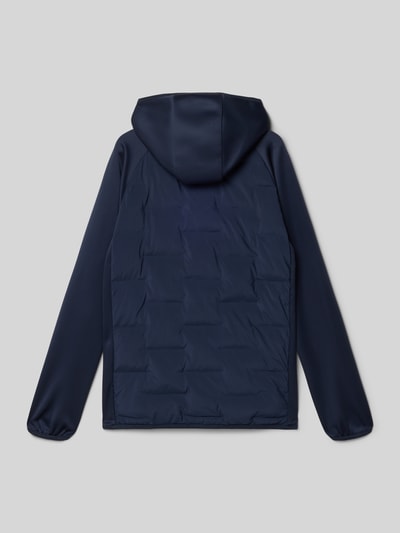 Produktfoto, Regular Fit Jacke mit Logo-Print Modell 'Hybrid' von Jack & Jones für Kinder in Stepp-Optik, dunkelblau, Kapuze, Rückansicht