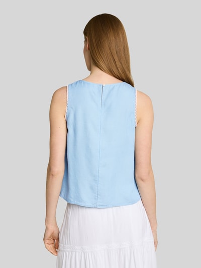 Tom Tailor Denim Loose Fit Blusentop mit Häkelspitzen-Details Bleu 5